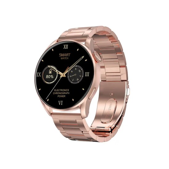 SMARTWATCH DT3 WITH BT CALLING WIRELESS CHARGER ROTATION BUTTON 1.36" GOLD